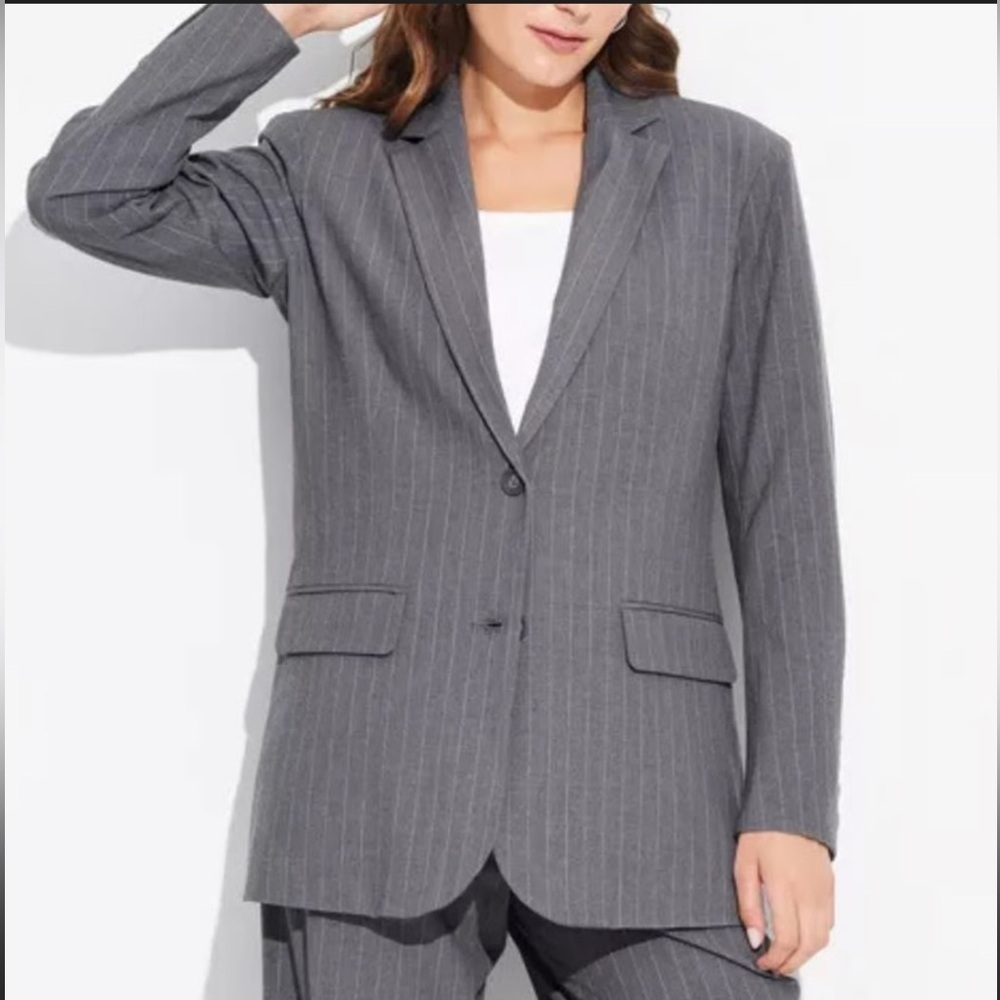Metrostyle Gray Pinstripe brazer and pants